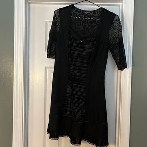 Kollontai Mixed fabric black mini dress size M